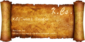 Kövesi Csaba névjegykártya