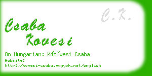 csaba kovesi business card